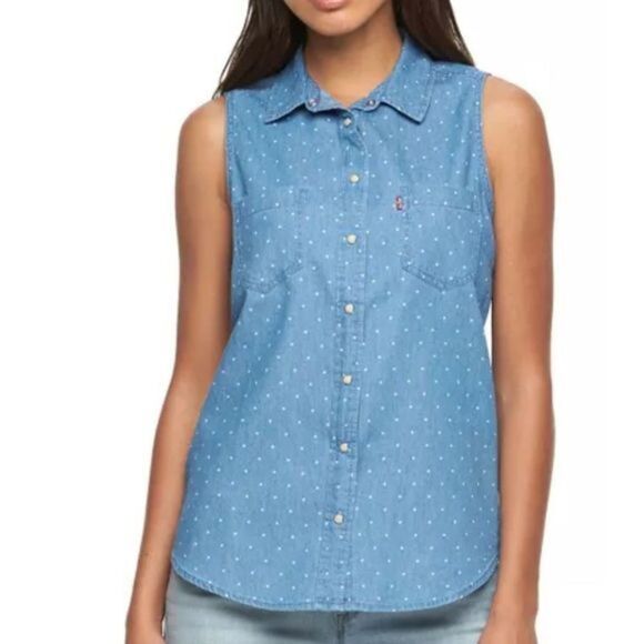 LEVIS Star Sleeveless Button Down - Picture 1 of 5